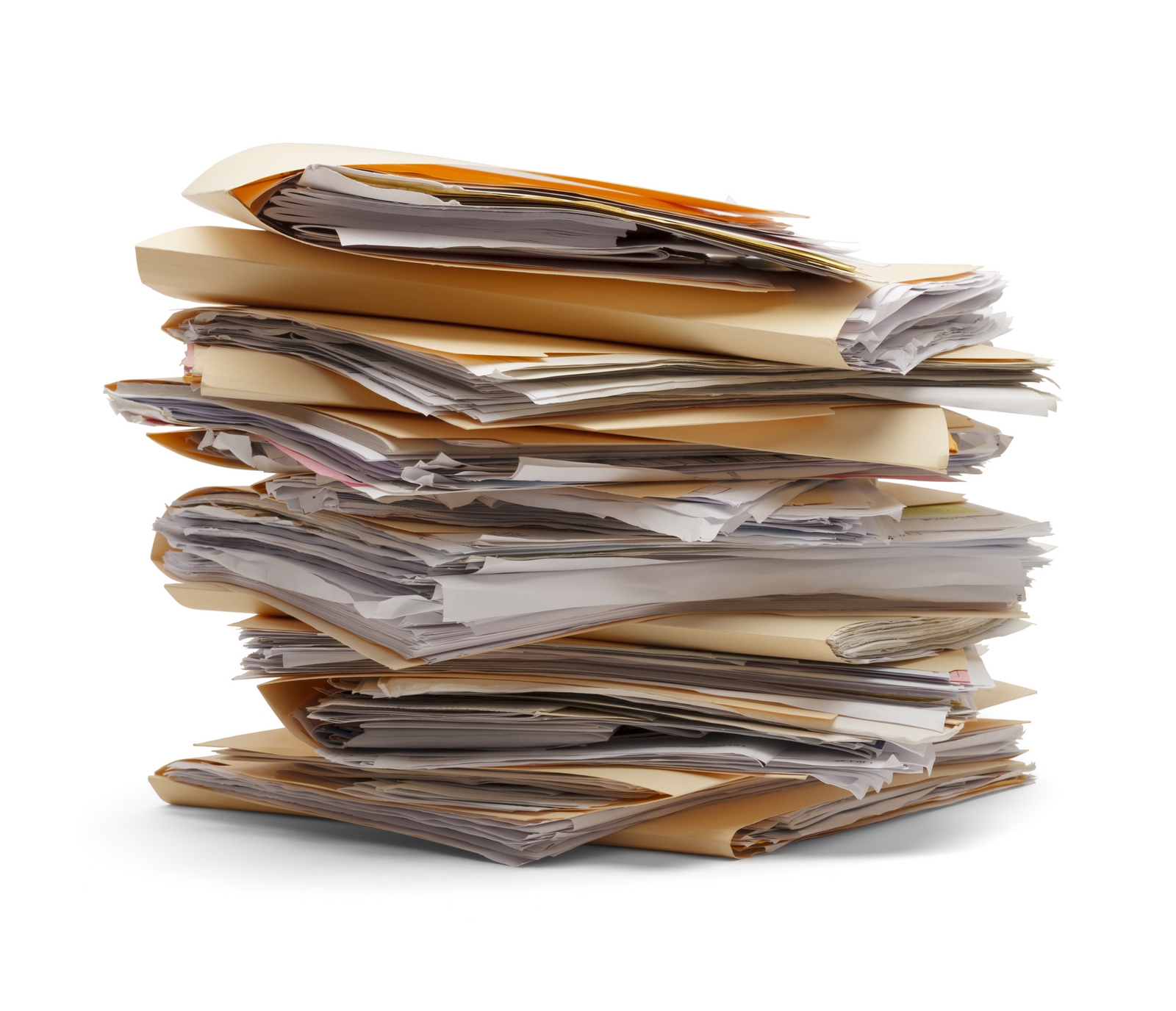 stack of folders full of paperwork